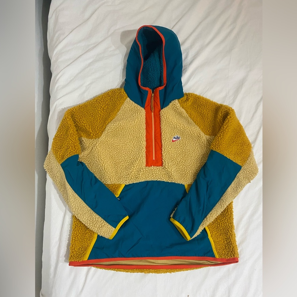 NIKE Heritage Sherpa Fleece Half Zipper Hoodie